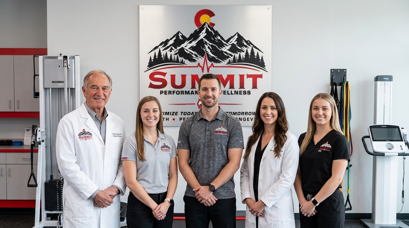 The Summit Performance Wellness team standing together in the clinic